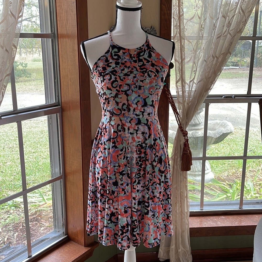 Bar III fit and flare halter mini dress size XS
